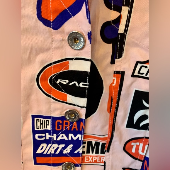LOVE MOSCHINO Racing, All Over Print, Multicolored Bold Moto Style Fun Jacket,10 - Picture 2 of 14